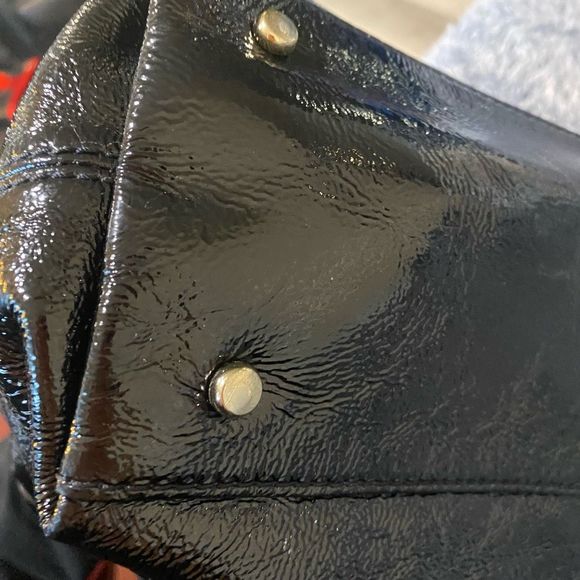 KATE SPADE SLEEK BLACK PATENT LEATHER HANDBAG CLAVERLY MARYANNE SHOULDER BAG - Picture 15 of 16